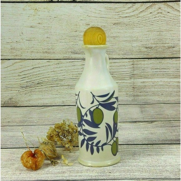 Olive Oil Dispenser Bottle Ceramic Handmade Painted Home Kitchen Decoration - Picture 2 of 10
